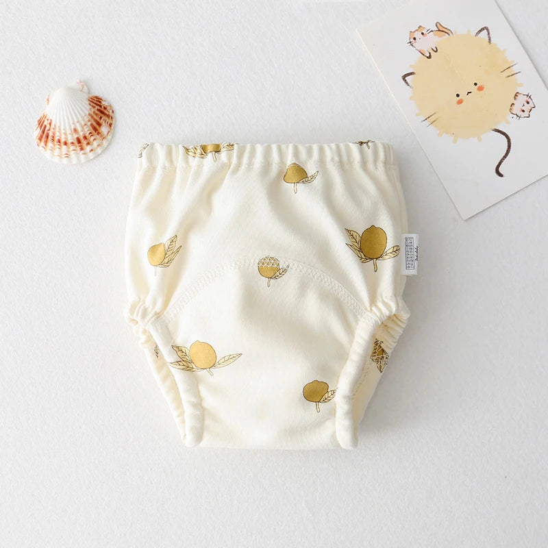 Lunivo TiniSteps reusable toddler potty training pants in the Little Lemon print