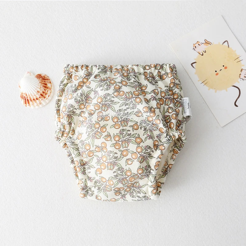 Lunivo TiniSteps reusable toddler potty training pants in the Sunny Citrus print